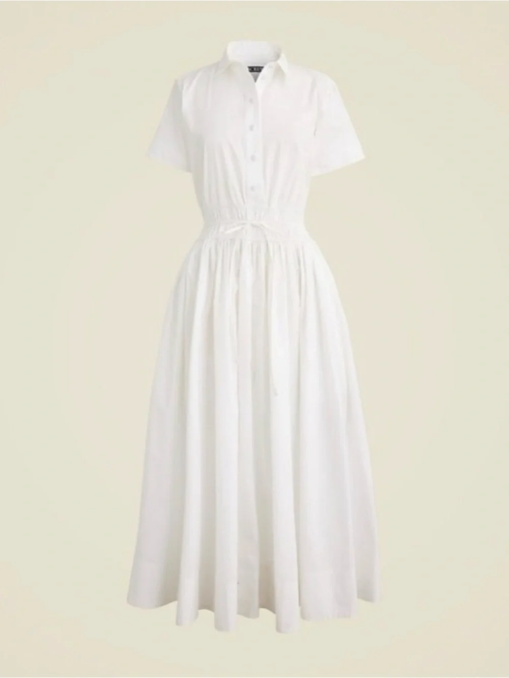 J. Crew Elena Shirt-Dress in Cotton Poplin White Size 2 NWT
